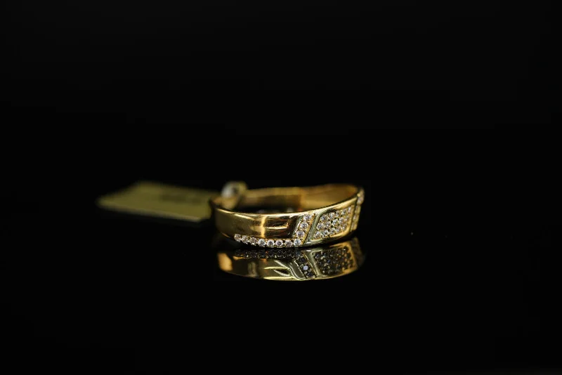 Engraved rings for women -14k Crystal Band Ring