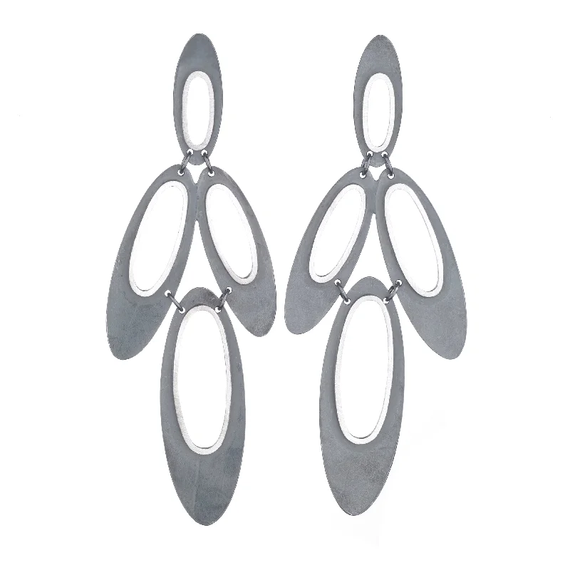 Small earrings for women -Eclipse Oval Outline Earrings