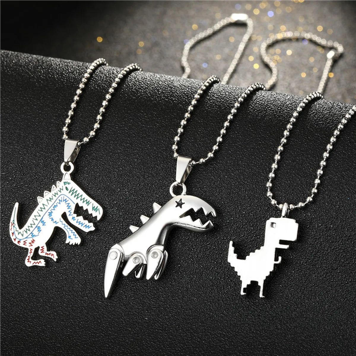 Women's necklaces online shop -Fashion Cute Painted Small Dinosaur Alloy Necklace Wholesale