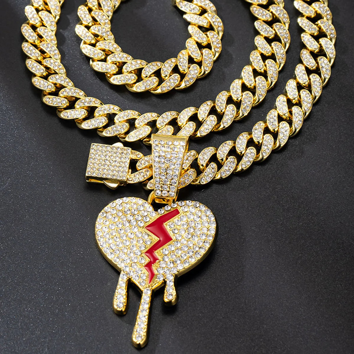 Gold Pendant 13mm Cuban Link Chain