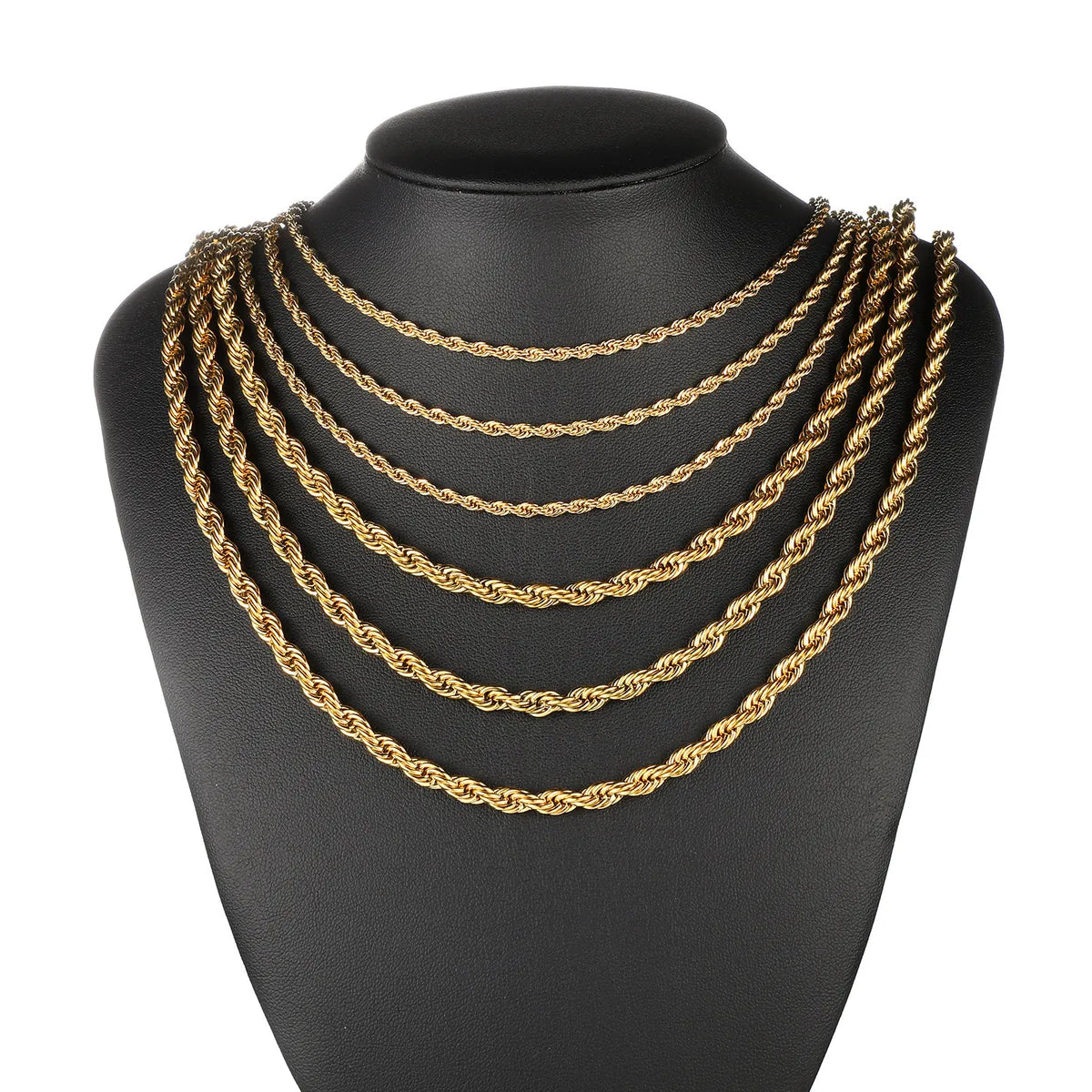 Bold gold necklaces for women -Simple Style Solid Color Stainless Steel Plating Unisex Necklace