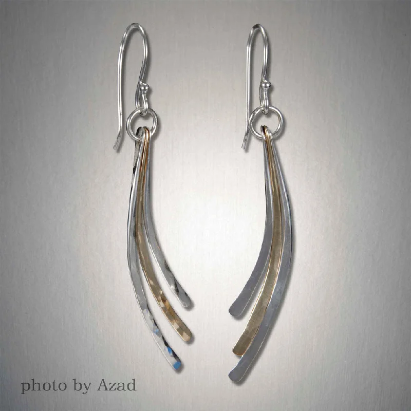 Geometric earrings for women -2033 - Dangling Long Curves