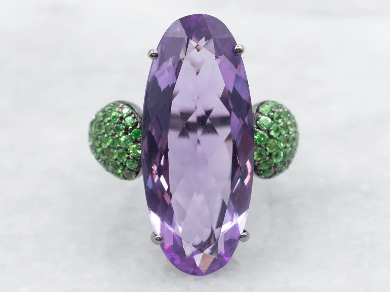 Contemporary rings for women -Italian Amethyst and Tsavorite Garnet A & Furst Ring