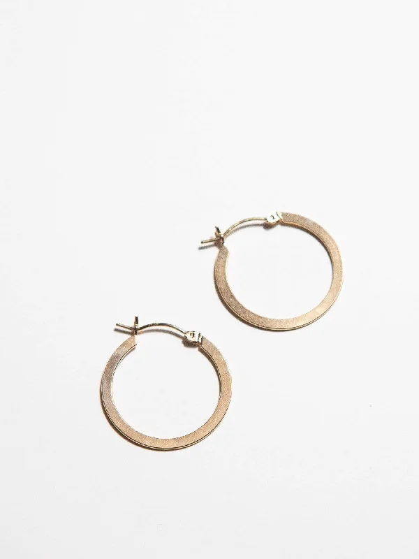 Large gold earrings for women -Flat Hoops