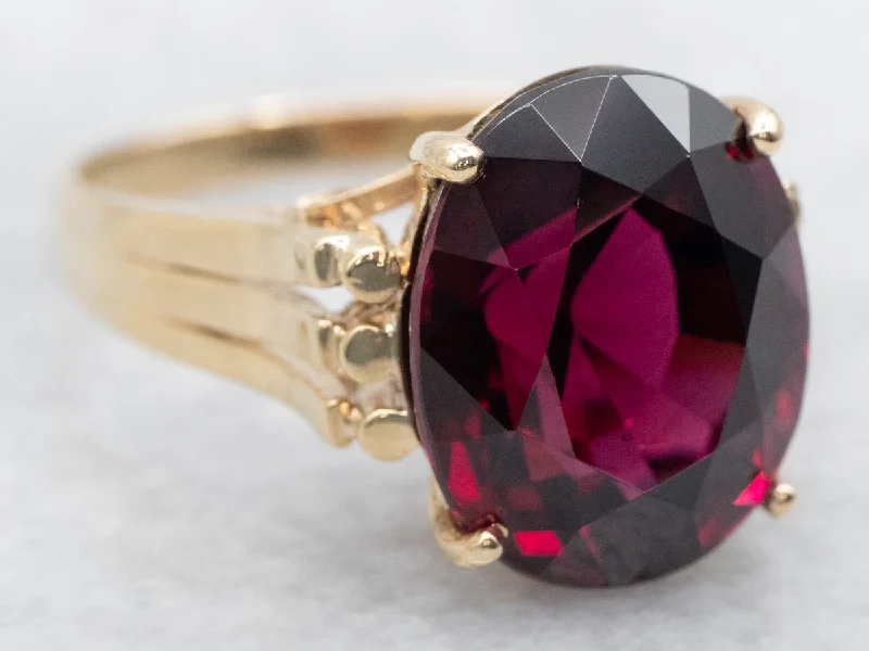 Promise rings for women -Rhodolite Garnet Solitaire Cocktail Ring