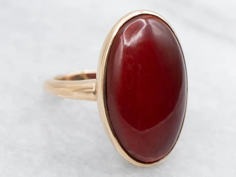 Adjustable gemstone rings for women -Vintage Sardonyx Cocktail Ring