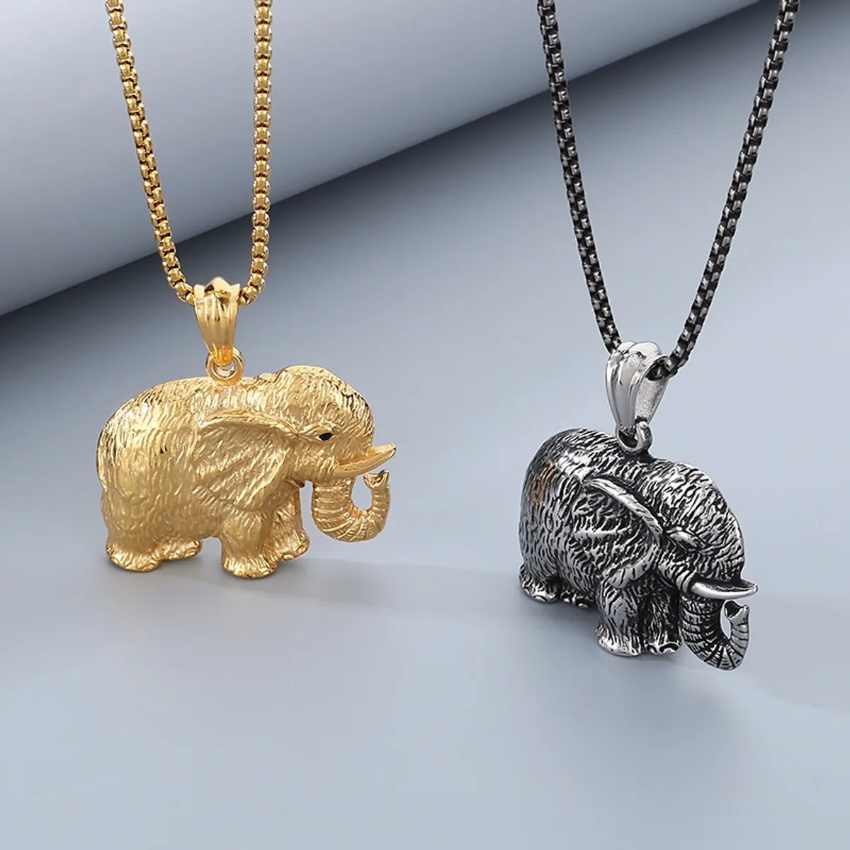 Contemporary necklaces for women -Hip-Hop Elephant 304 Stainless Steel Plating 18K Gold Plated Men'S Pendant Necklace