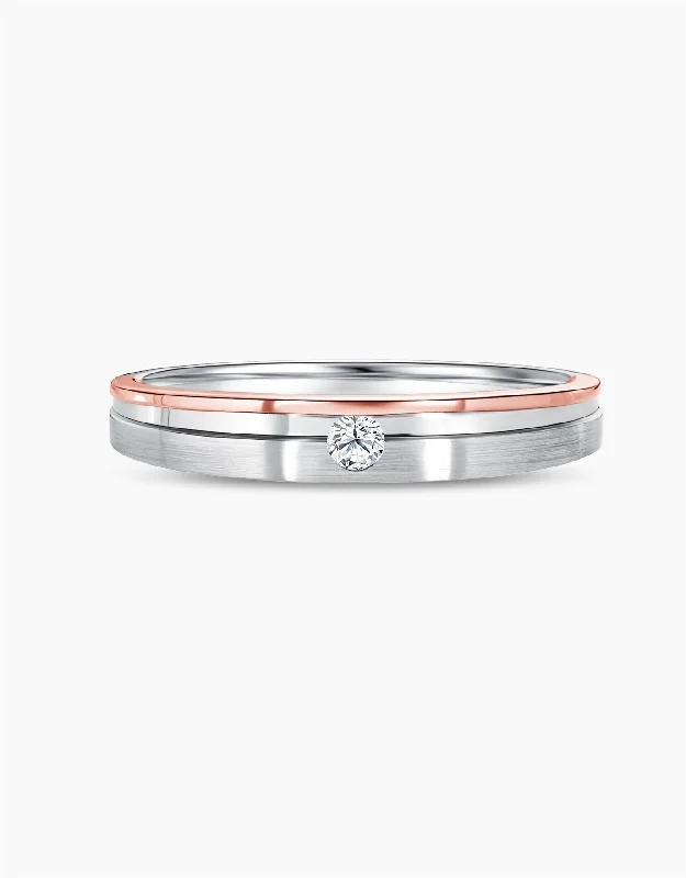 Custom-designed diamond engagement rings for women -LVC Tresor Alesia Diamond Wedding Band in Glossy and Matte Finish