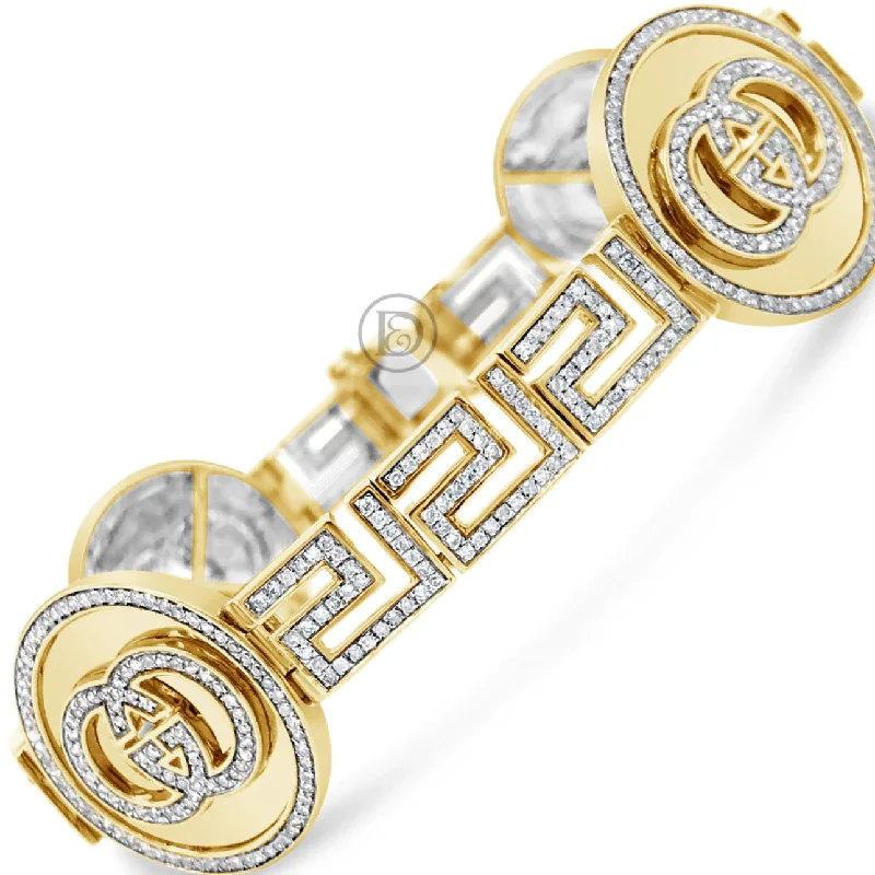 Unique bangle bracelets for women -10K Solid Yellow Gold 2.75CT tw Round Cut Diamond Designer Bracelet