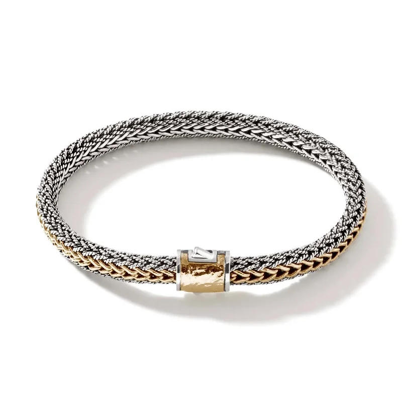 Diamond tennis bracelets for women -John Hardy Icon Reversible Bracelet in Sterling Silver and 18kt Yellow Gold