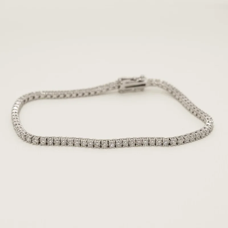 Custom bangles for women -Diamond Tennis Bracelet in 14kt White Gold (2 5/8ct tw)