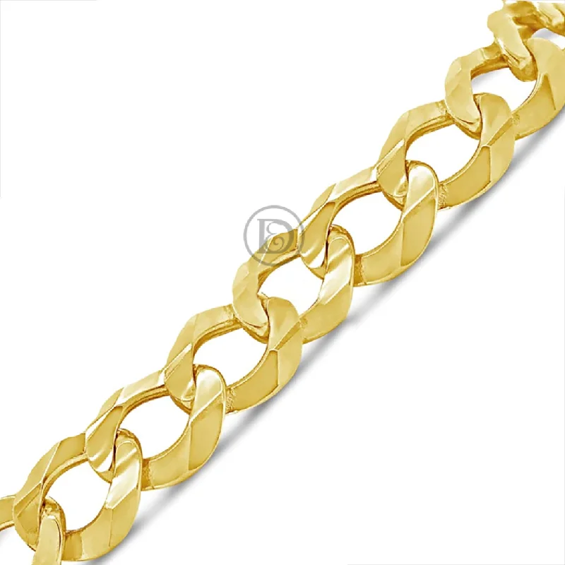 Gold bracelets for women -10K Yellow Gold Solid Cuban Link Bracelet