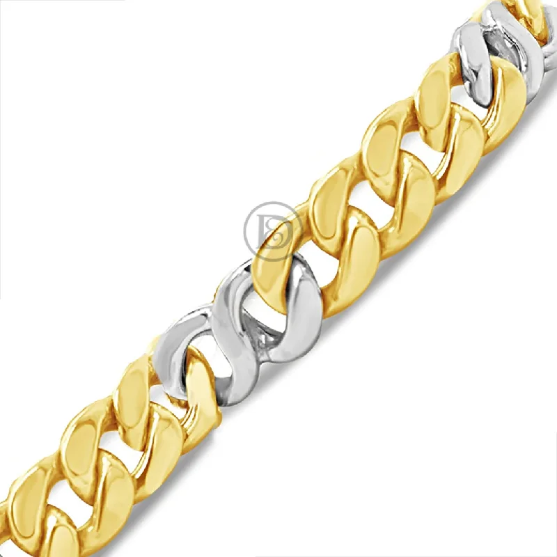 Fashion charm bracelets for women -10K Gold Miami Cuban Two-Tone Bracelet