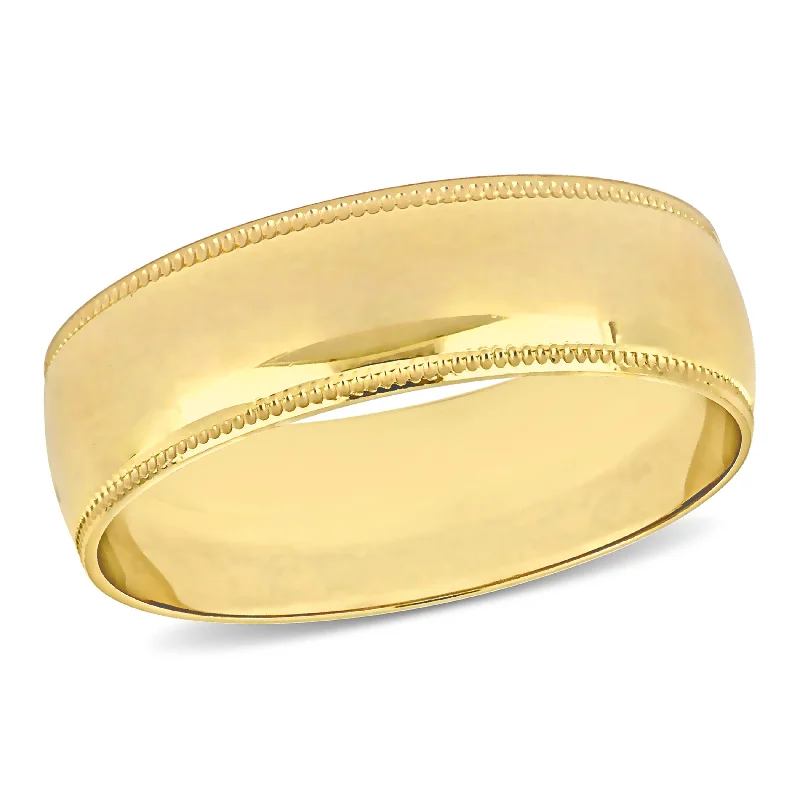 Simple gold engagement rings for women -Miadora 6 mm Mens Wedding Band in 10k Yellow Gold