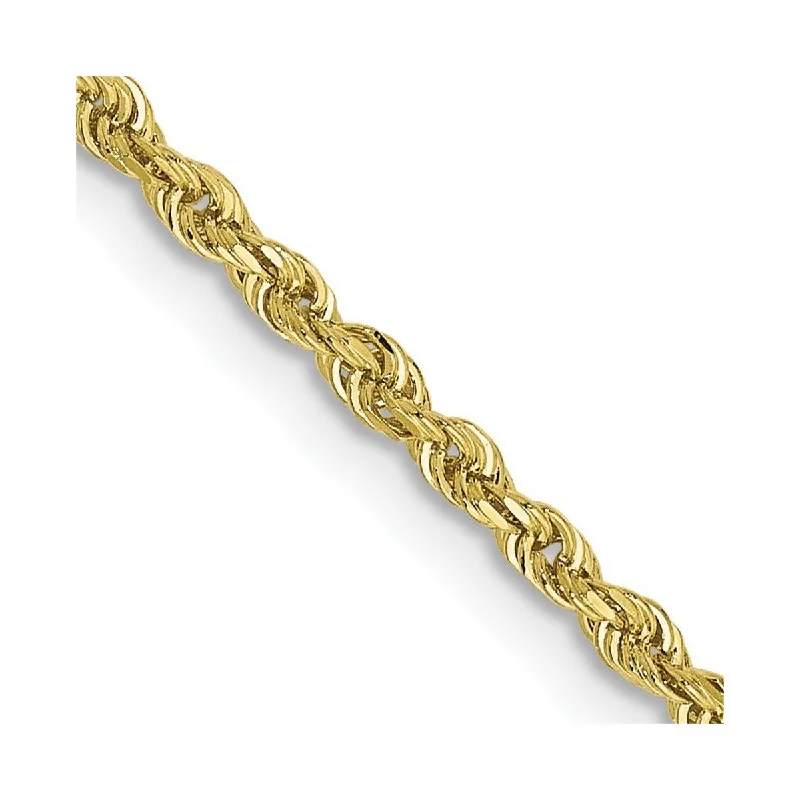 Modern charm bracelets for women -Curata 10k Yellow Gold Solid 2.00mm Sparkle Cut Quadruple Rope Chain Bracelet