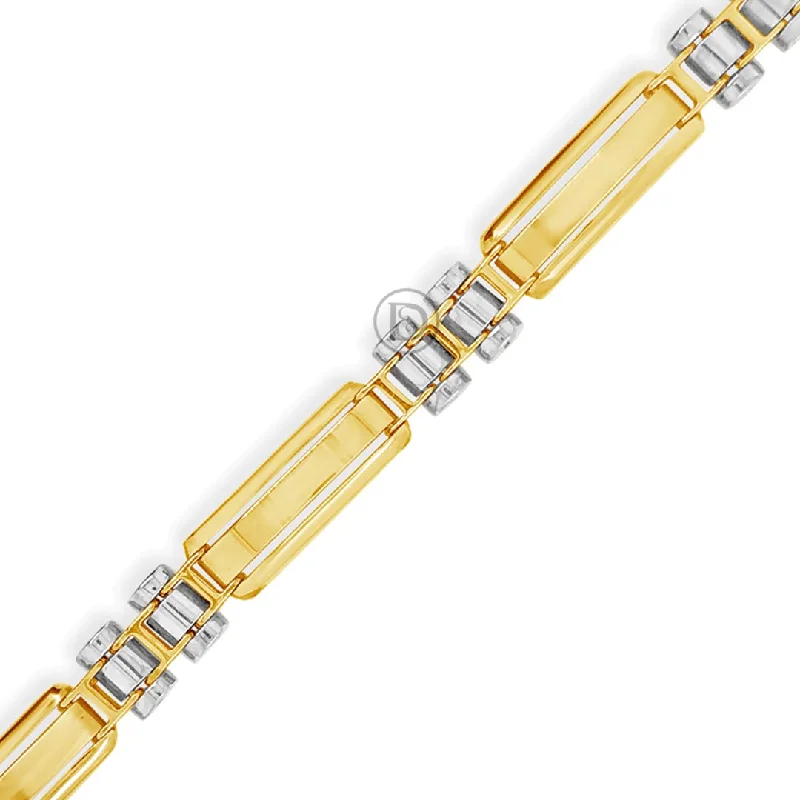 Minimalist bracelets for women -10K Gold Fancy Two Tone Bracelet