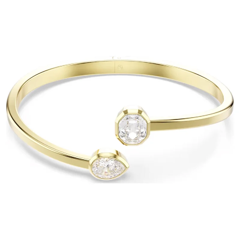 Designer bracelets for women -Swarovski Imber Crystal Bangle Bracelet in Yellow Tone Plate