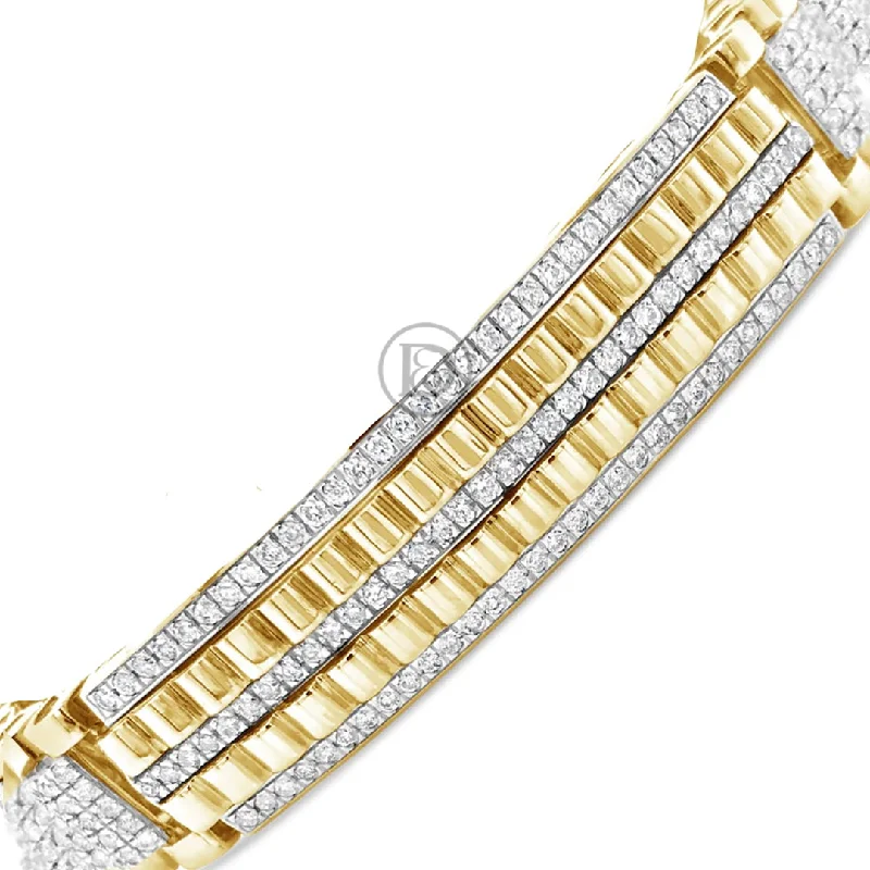 Friendship bangles for women -10K Solid Yellow Gold 7.93CT tw Round Cut Custom Diamond Bracelet