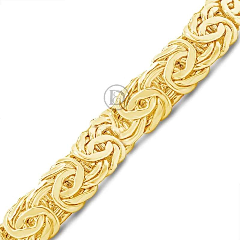 Custom engraved bracelets for women -10K Gold Flat Byzantine Bracelet