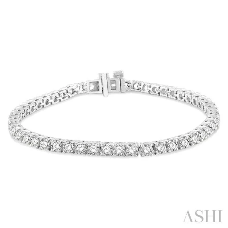 Bold bracelets for women -7 Ctw Round Cut Diamond Tennis Bracelet in 14K White Gold