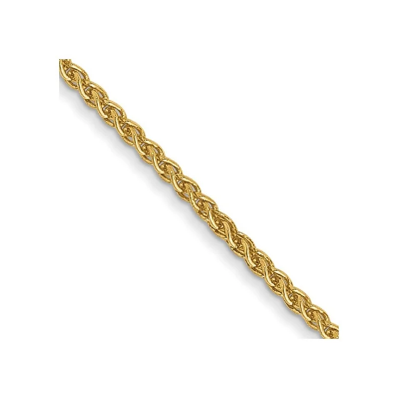 Vintage bracelets for women -Curata 14k Yellow Gold Lobster Claw Closure 1.1mm Solid Polished Spiga Chain Bracelet