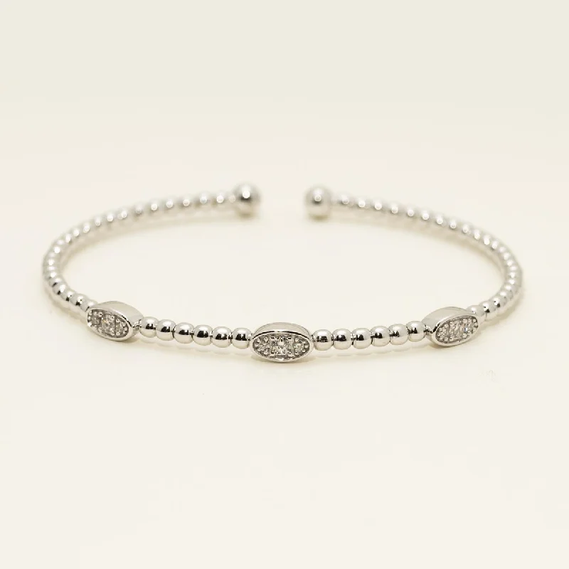 Multi-layer bracelets for women -Diamond Flexible Bracelet in 10kt White Gold (1/4ct tw)