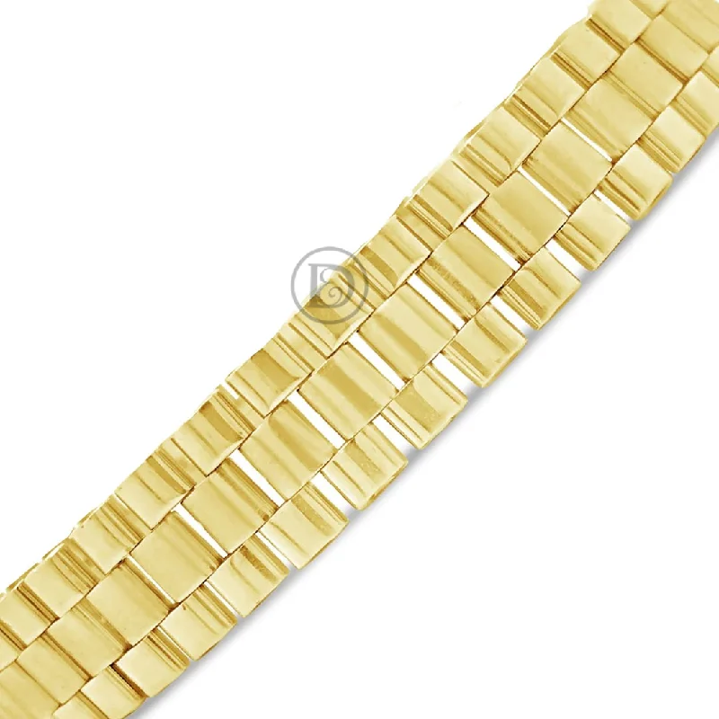 Large bangles for women -10K Gold Presidential Style Bracelet