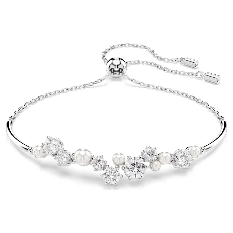 Vintage bracelets for women -Swarovski Contella Crystal Bolo Bracelet with Crystal Pearls