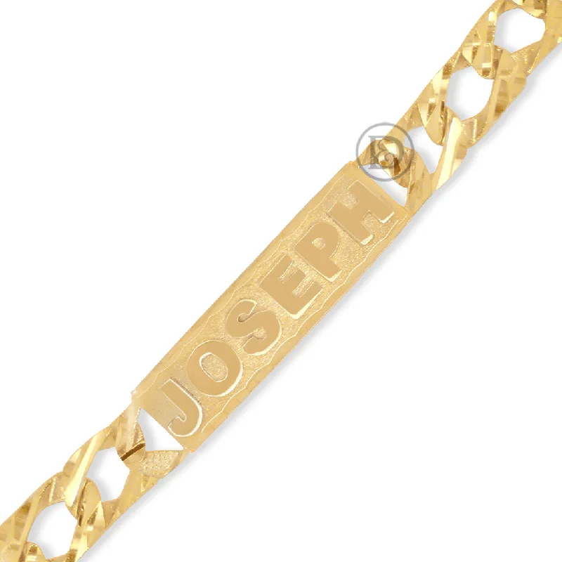 Colored bangles for women -10K Yellow Gold Custom Name/Id Bracelet