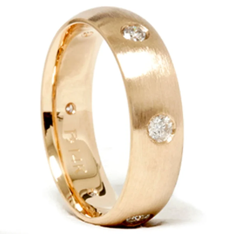 Custom engagement rings for women -Mens 3/4ct Gold Diamond Comfort Fit Wedding Ring Band