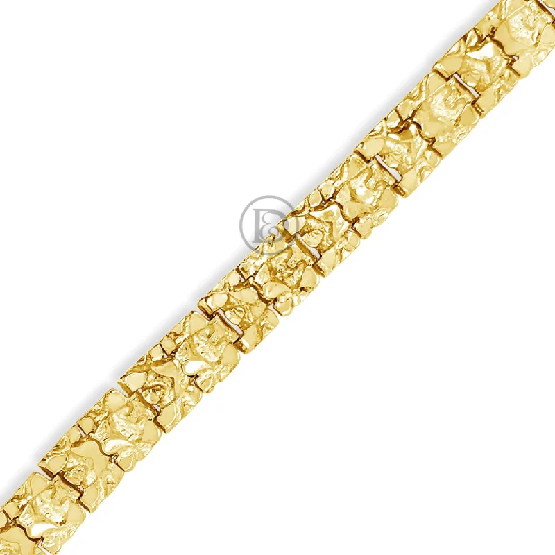 Stackable bracelets for women -10K Solid Gold Nugget Bracelet