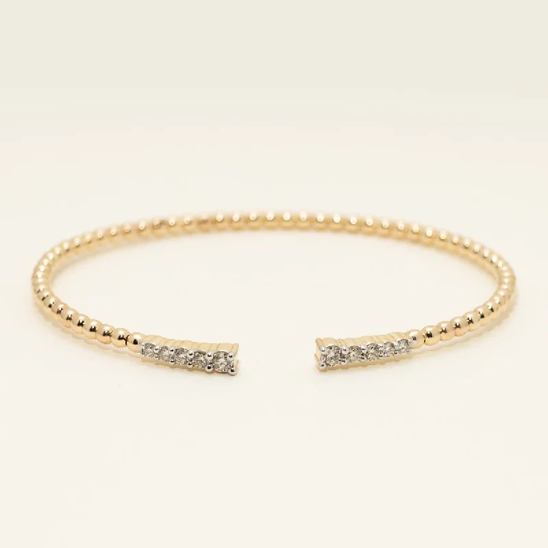 Unique bangle bracelets for women -Diamond Flexible Bracelet in 10kt Yellow Gold (1/2ct tw)