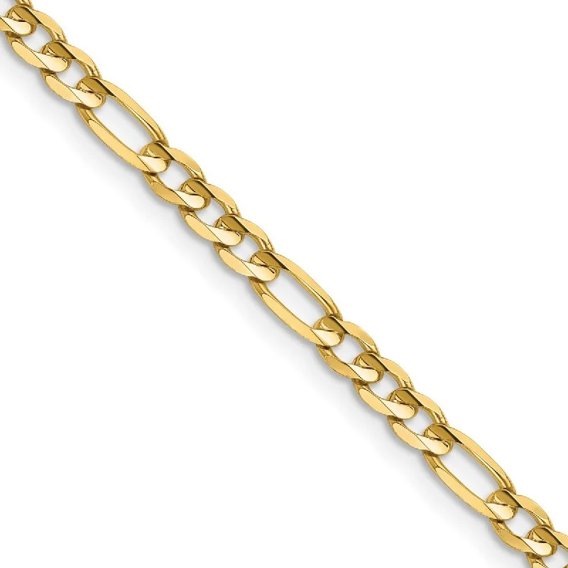 Multi-strand bracelets for women -Curata 14k Yellow Gold Solid Polished Lobster Claw Closure 4mm Concave Open Figaro Chain Bracelet - 7 Inch - Lobster Claw