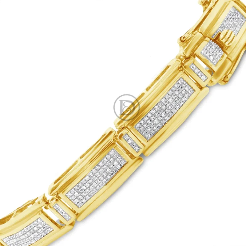 Adjustable bangles for women -10K Solid Yellow Gold 1.35CT tw Round Cut Custom Diamond Bracelet