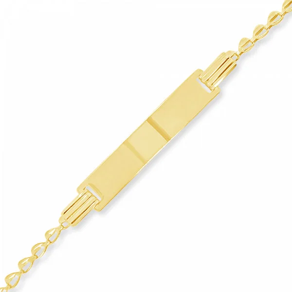 Round bangles for women -10K Yellow Gold Baby & Toddler Fancy ID Bracelet