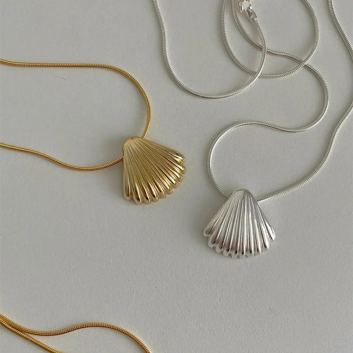 Statement necklaces for women -Beach Shell Titanium Steel Plating Pendant Necklace