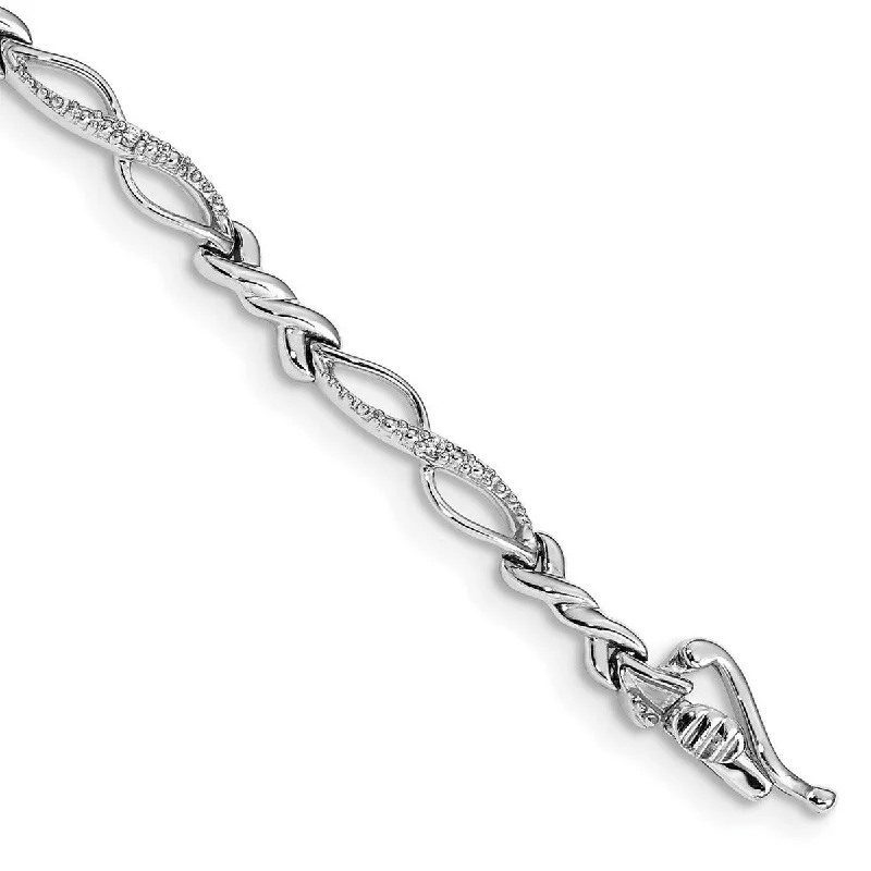 Unique bracelets for women -Curata 3mm 14k White Gold Diamond Bracelet