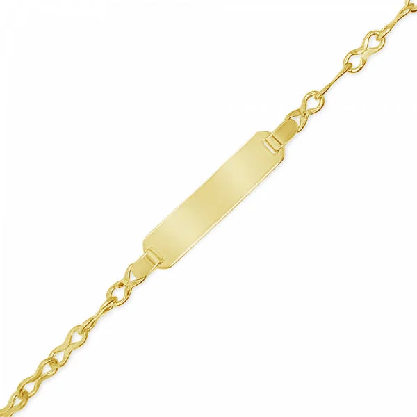 Stackable bangles for women -10K Yellow Gold Baby & Toddler Fancy ID Bracelet