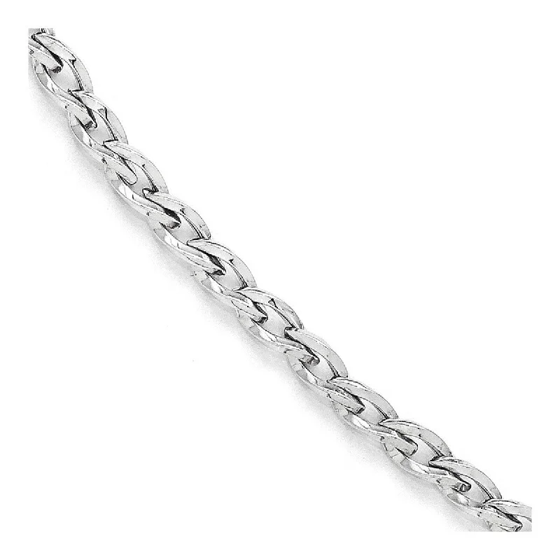 Gemstone bracelets for women -Curata 10k White Gold Fancy Squared Polished Link Bracelet 7.5 Inch