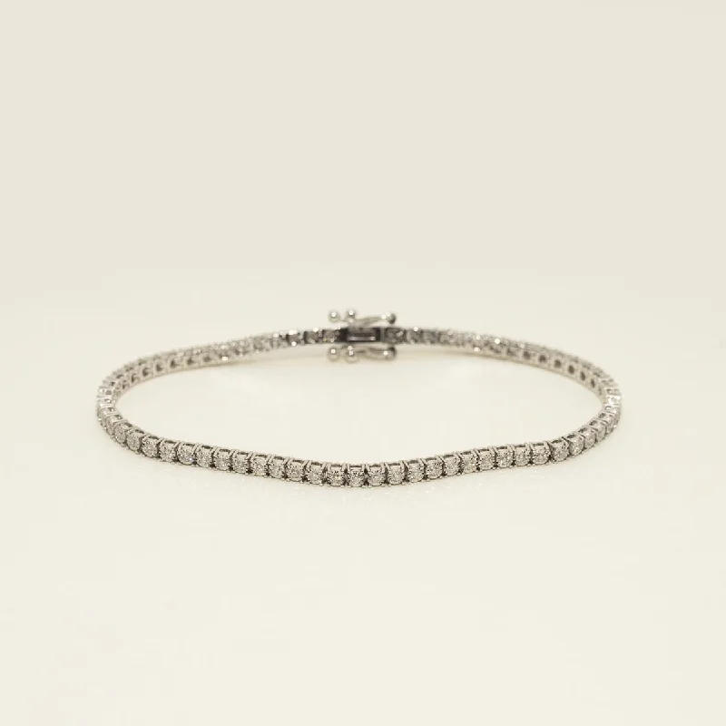 Simple silver bangles for women -Diamond Tennis Bracelet in 14kt White Gold (3/4ct tw)