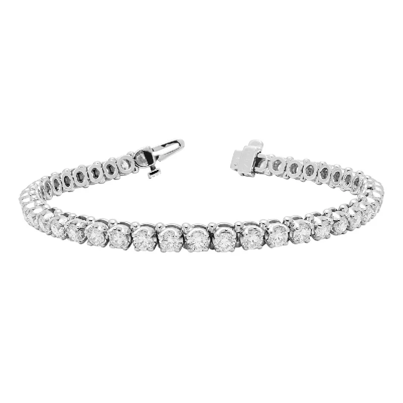 Custom gemstone bracelets for women -Diamond Tennis Bracelet in Platinum (6 3/8ct tw)