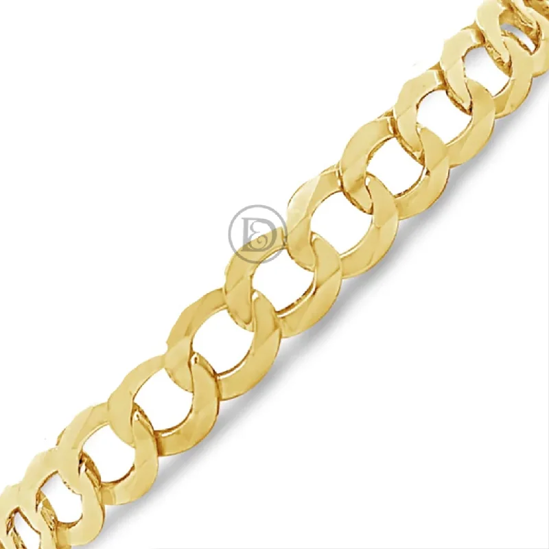 Custom bangle bracelets for women -10K Yellow Gold Solid Cuban Link Bracelet