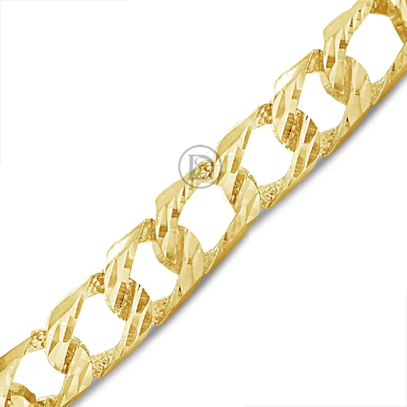 Diamond tennis bracelets for women -10K Gold Figaro Bracelet w/ Lazor Cuts