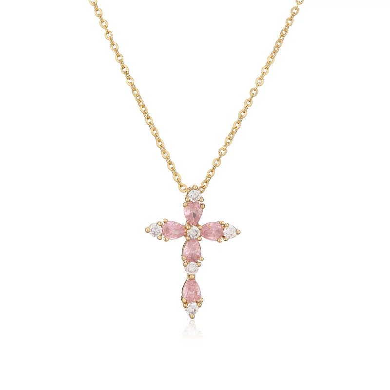 Gold Pink Diamond Necklace