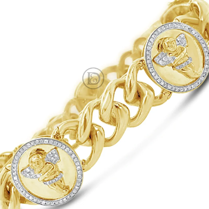 Personalized bracelets for women -10K Solid Yellow Gold 1.53CT tw Round Cut Custom Diamond Bracelet