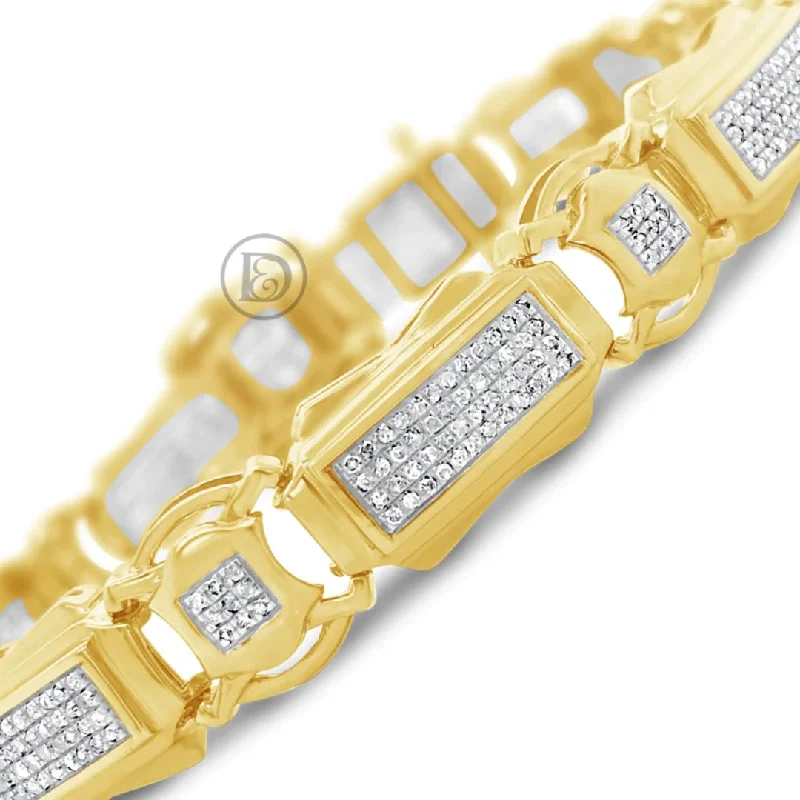 Tennis bracelets for women -10K Solid Yellow Gold 1.15CT tw Round Cut Custom Diamond Bracelet