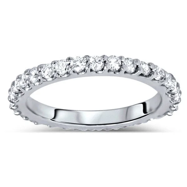 Wedding engagement rings for women -14k White Gold 7/8ct TDW Diamond Eternity Wedding Band