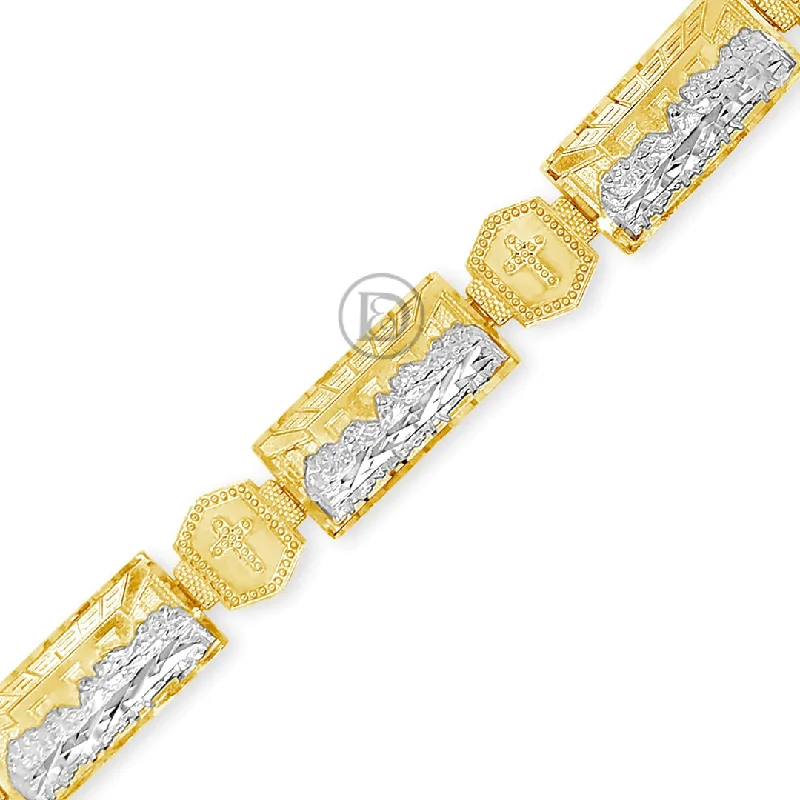 Luxury tennis bracelets for women -10K Gold Last Supper Bracelet