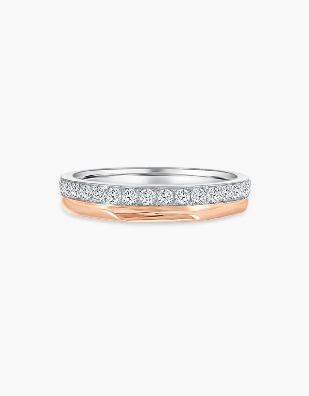 Custom-made engagement rings for women -LVC Eterno Joy Diamond Wedding Band in Duo Tones