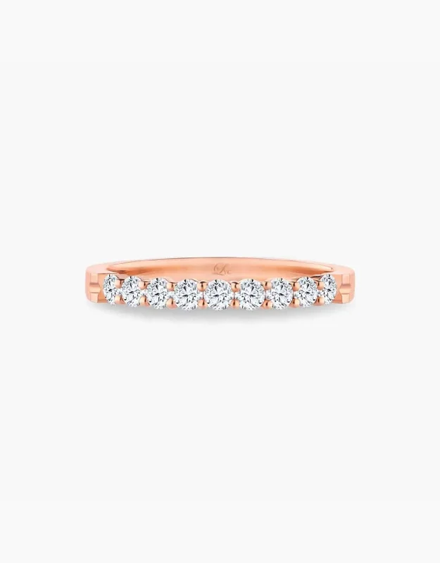 Vintage engagement rings for women -LVC Eterno Harmony Wedding Band in Rose Gold with Diamonds